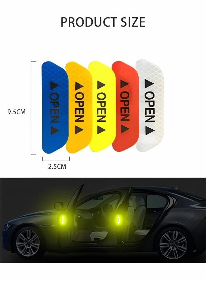 OR MENG 20 PCS/5 Set Car Door Stickers Universal Safety Warning Mark Open High Reflective Tape Car Motorcycle Accessories Exterior Bike Helmet Sticker - Image 2